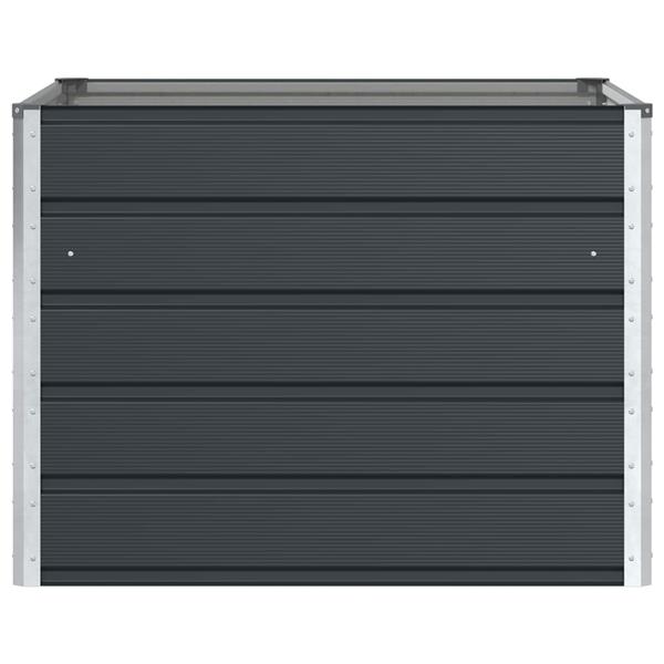 Grote foto vidaxl plantenbak antraciet 100 x 100 x 75 cm staal tuin en terras overige tuin en terras