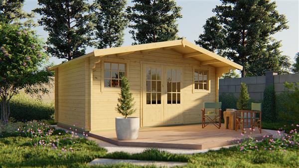 Grote foto blokhut tuinhuis karen 40 mm onbehandeld tuin en terras tuinhuisjes en blokhutten