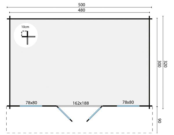 Grote foto blokhut tuinhuis karen 40 mm onbehandeld tuin en terras tuinhuisjes en blokhutten