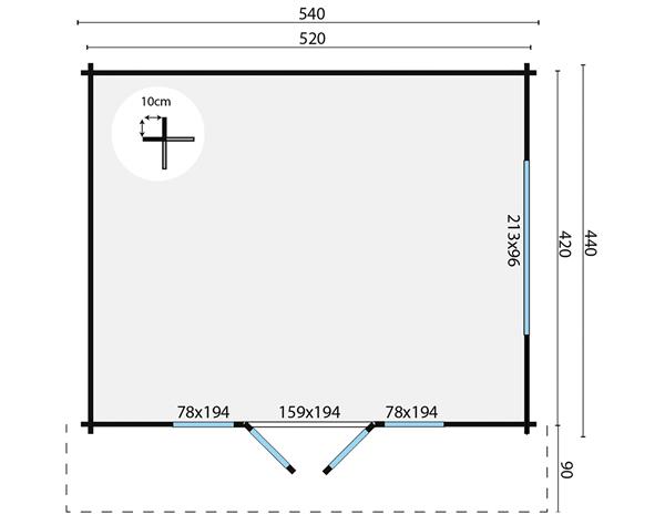Grote foto blokhut tuinhuis newcastle 58 mm vuren tuin en terras tuinhuisjes en blokhutten