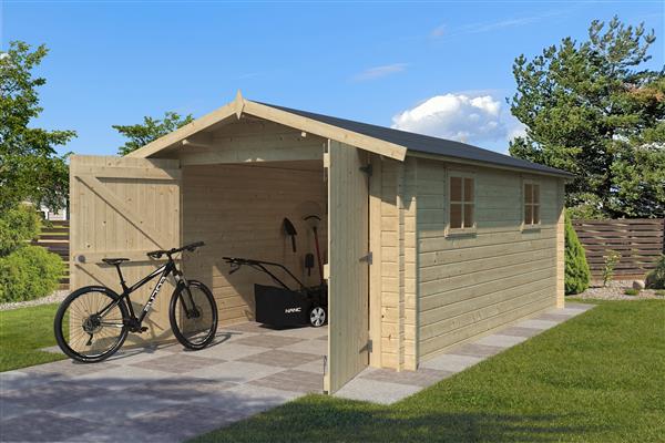 Grote foto nieuw houten garage 3001 tuin en terras tuinhuisjes en blokhutten