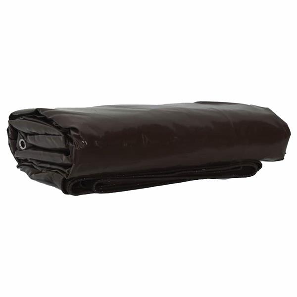 Grote foto vidaxl zeil 650g m bruin 2 5 x 4 5 m canvas met pvc coating doe het zelf en verbouw materialen en producten