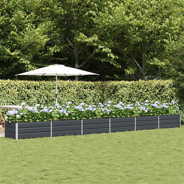 Grote foto vidaxl plantenbak antraciet 600 x 80 x 45 cm staal tuin en terras overige tuin en terras