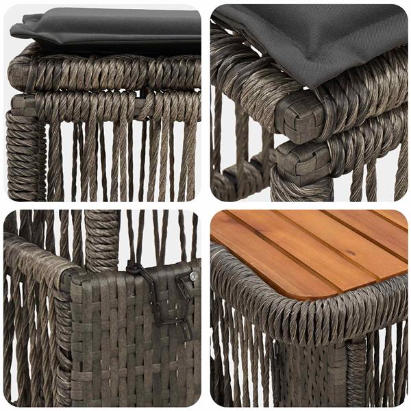 Grote foto vidaxl tuin eettafelset 3 pcs grijs en donkergrijs poly rattan tuin en terras tuinmeubelen