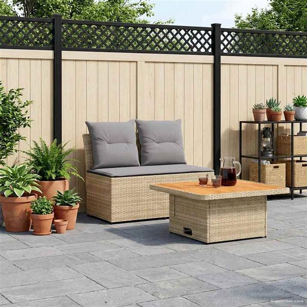 Grote foto vidaxl 2 stuk tuin middelste sofa met uitschuiftafel poly rattan tuin en terras tuinmeubelen