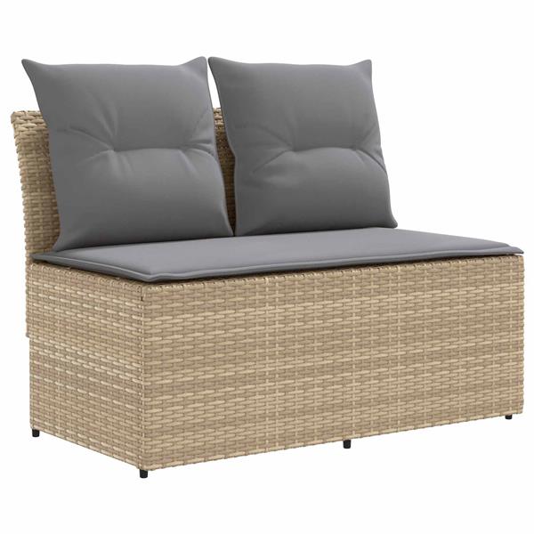 Grote foto vidaxl 2 stuk tuin middelste sofa met uitschuiftafel poly rattan tuin en terras tuinmeubelen