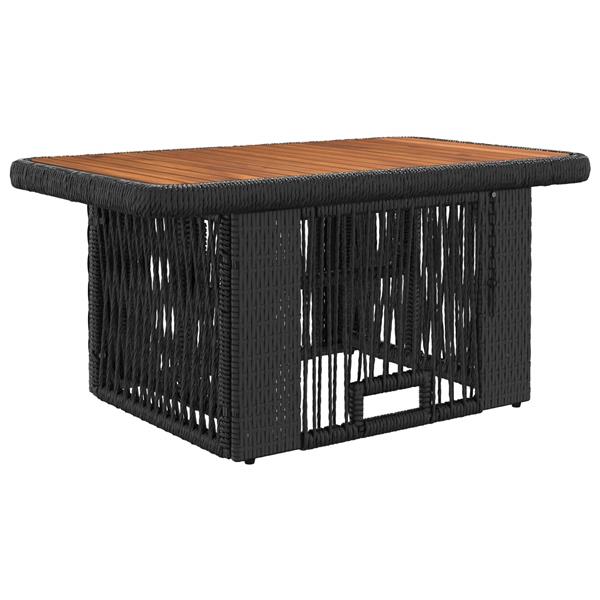 Grote foto vidaxl tuin eettafelset met kussen 3 pcs zwart en cr me poly rattan tuin en terras tuinmeubelen