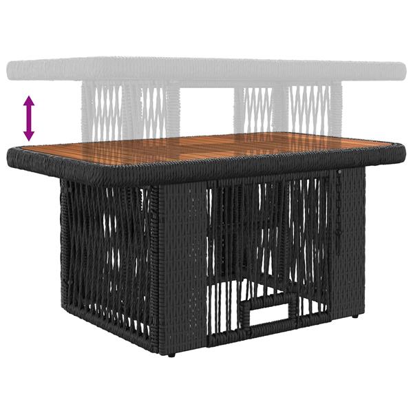 Grote foto vidaxl tuin eettafelset met kussen 3 pcs zwart en cr me poly rattan tuin en terras tuinmeubelen