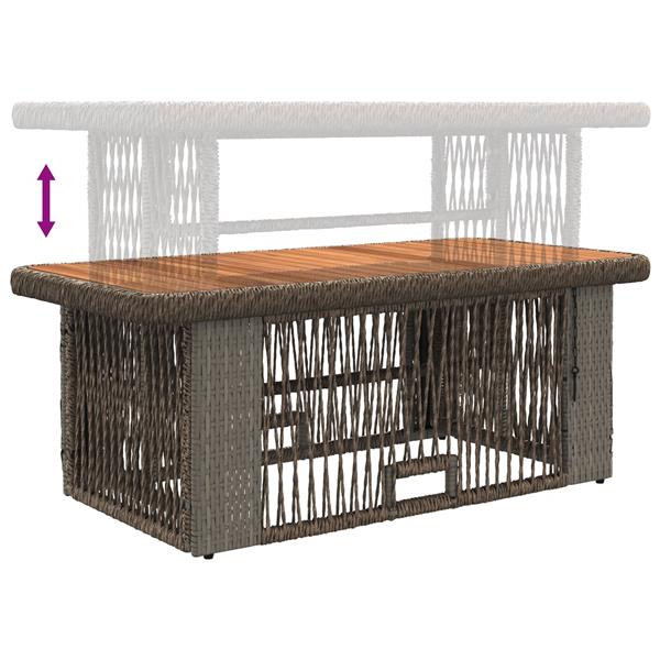 Grote foto vidaxl tuin eettafelset 4 pcs grijs en donkergrijs poly rattan tuin en terras tuinmeubelen