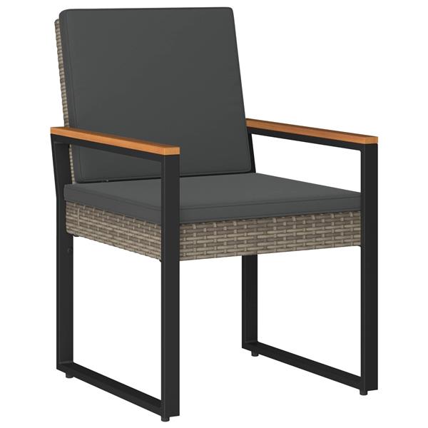 Grote foto vidaxl buitenmeubelset 4 pcs grijs en donkergrijs poly rattan tuin en terras tuinmeubelen