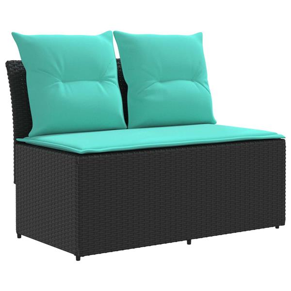 Grote foto vidaxl 2 stuk tuin middelste sofa met uitschuiftafel poly rattan tuin en terras tuinmeubelen