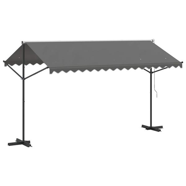 Grote foto vidaxl vrijstaande luifel grijs 4 3 m polyester tuin en terras overige tuin en terras