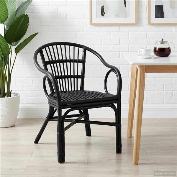 Grote foto vidaxl stapelstoel zwart 58 x 60 x 81 cm rattan huis en inrichting stoelen