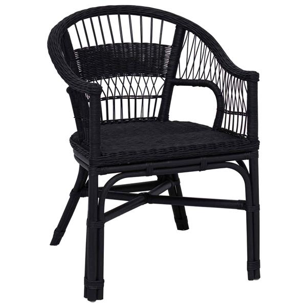 Grote foto vidaxl stapelstoel zwart 60 x 60 x 81 cm rattan huis en inrichting stoelen