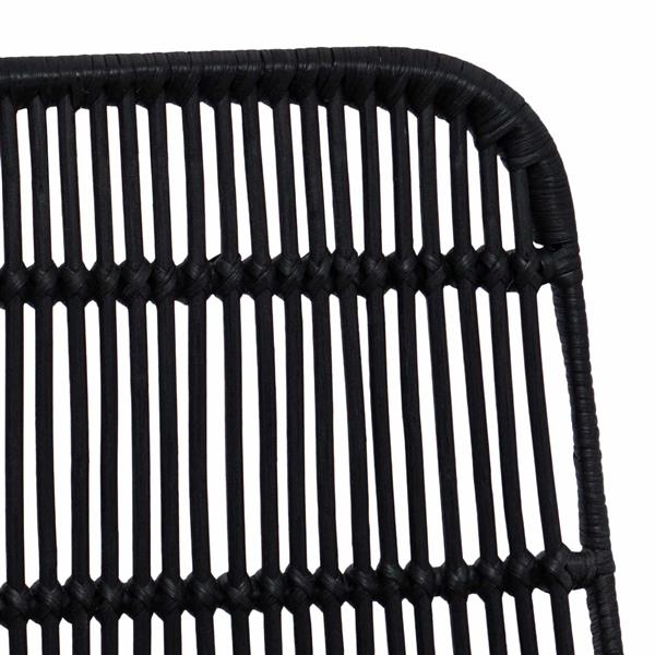 Grote foto vidaxl eetkamerstoel 2 pcs zwart 41 x 55 x 85 cm rattan en staal huis en inrichting stoelen
