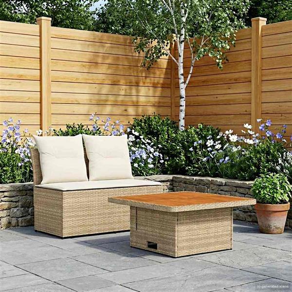 Grote foto vidaxl 2 stuk tuin middelste sofa met uitschuiftafel poly rattan tuin en terras tuinmeubelen