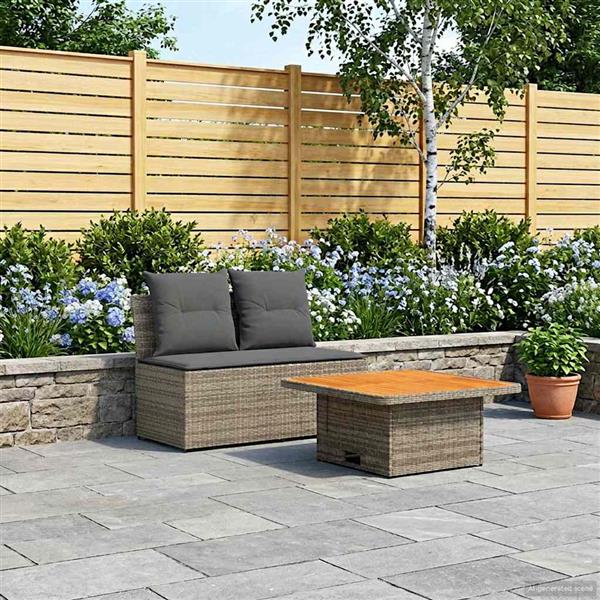 Grote foto vidaxl 2 stuk tuin middelste sofa met uitschuiftafel poly rattan tuin en terras tuinmeubelen