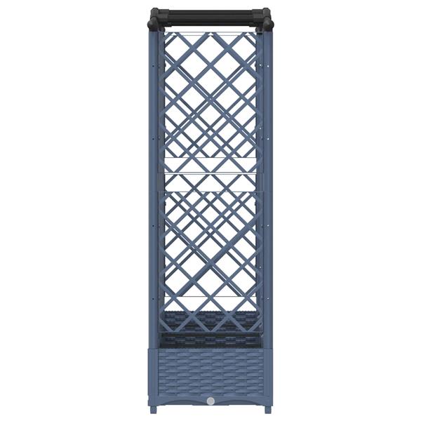 Grote foto vidaxl verhoogd bed met trellis en dak grijs 203 5 x 40 x 123 cm pp tuin en terras overige tuin en terras