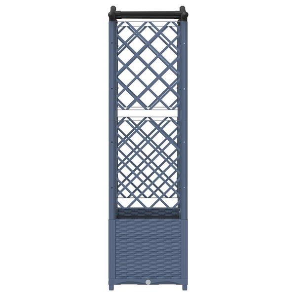 Grote foto vidaxl verhoogd bed met trellis en dak grijs 122 x 40 x 138 cm pp tuin en terras overige tuin en terras