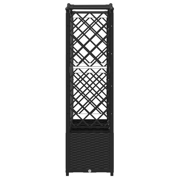 Grote foto vidaxl verhoogd bed met trellis en dak zwart 204 x 40 x 138 cm pp tuin en terras overige tuin en terras