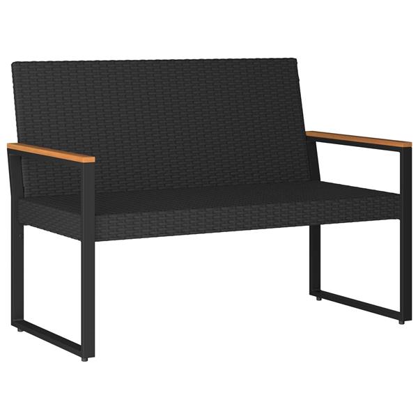 Grote foto vidaxl tuinbank zwart en turquoise 107 x 61 x 80 cm poly rattan tuin en terras tuinmeubelen