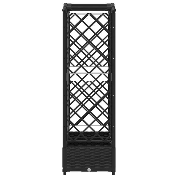 Grote foto vidaxl verhoogd bed met trellis en dak zwart 203 5 x 40 x 123 cm pp tuin en terras overige tuin en terras