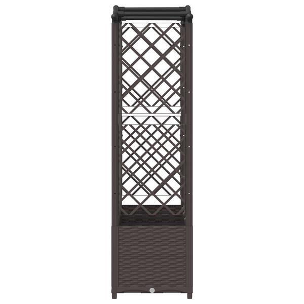 Grote foto vidaxl verhoogd bed met trellis en dak bruin 204 x 40 x 138 cm pp tuin en terras overige tuin en terras