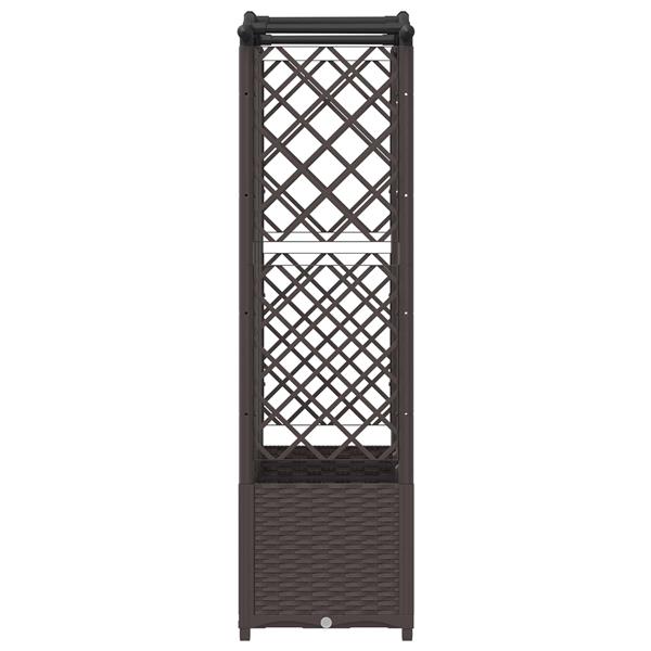 Grote foto vidaxl verhoogd bed met trellis en dak bruin 163 x 40 x 138 cm pp tuin en terras overige tuin en terras
