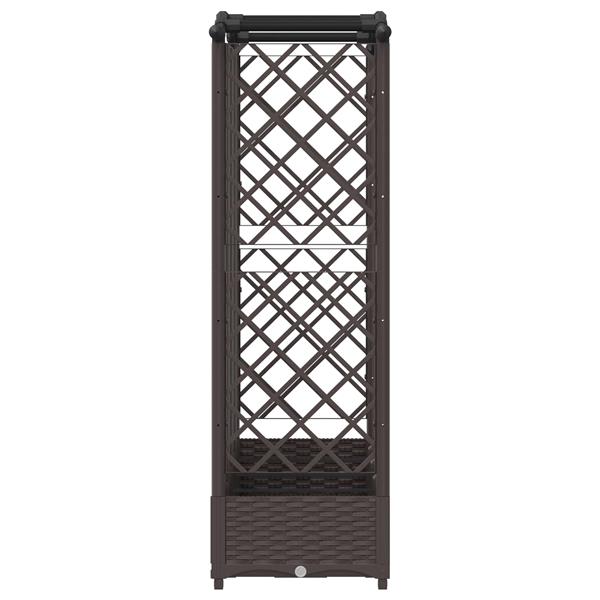 Grote foto vidaxl verhoogd bed met trellis en dak bruin 203 5 x 40 x 125 cm pp tuin en terras overige tuin en terras