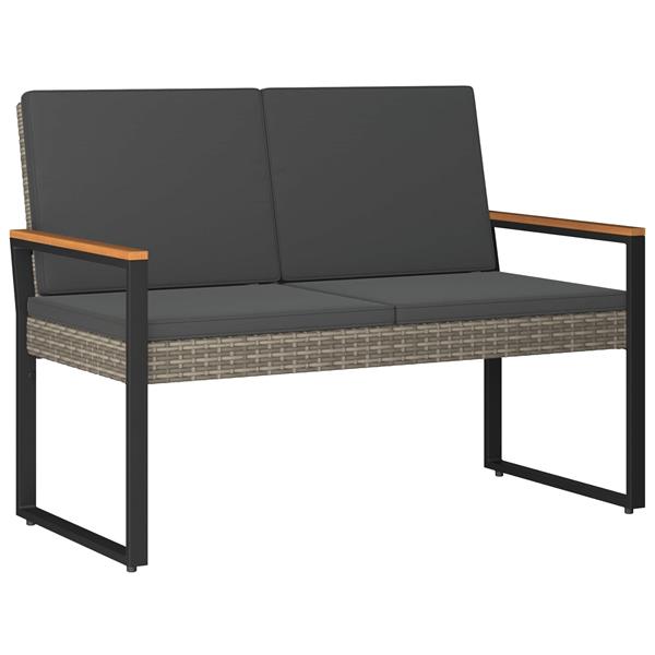 Grote foto vidaxl tuinbank grijs en donkergrijs 107 x 61 x 80 cm poly rattan tuin en terras tuinmeubelen