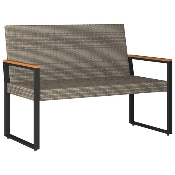 Grote foto vidaxl tuinbank grijs en donkergrijs 107 x 61 x 80 cm poly rattan tuin en terras tuinmeubelen