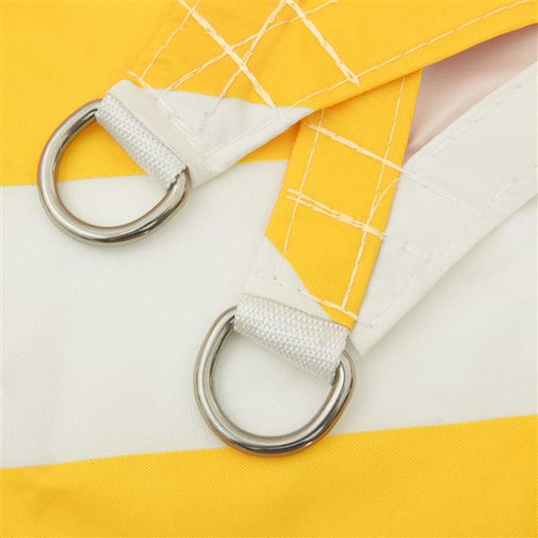 Grote foto vidaxl zonneschaduwzeil geel en wit 5 x 7 x 7 m 100 polyester oxford tuin en terras overige tuin en terras