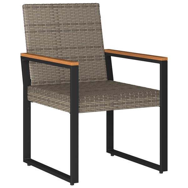 Grote foto vidaxl buitenmeubelset 3 pcs grijs en marineblauw poly rattan tuin en terras tuinmeubelen