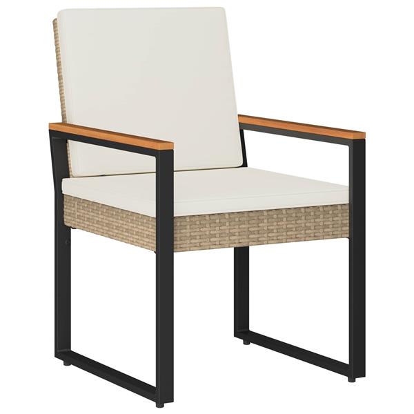 Grote foto vidaxl buitenmeubelset met kussen 3 pcs beige en cr me wit poly rattan tuin en terras tuinmeubelen