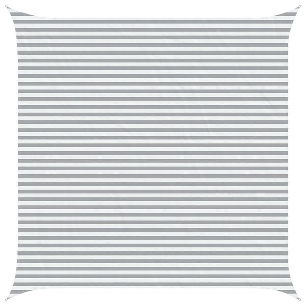 Grote foto vidaxl zonneschaduwzeil lichtgrijs en wit. 5 x 5 m tuin en terras overige tuin en terras