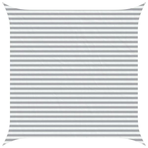 Grote foto vidaxl zonneschaduwzeil lichtgrijs en wit. 4 x 4 m tuin en terras overige tuin en terras