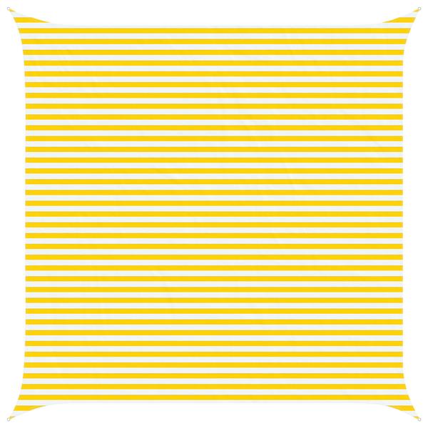 Grote foto vidaxl zonneschaduwzeil geel en wit 5 x 5 m 100 polyester oxford tuin en terras overige tuin en terras