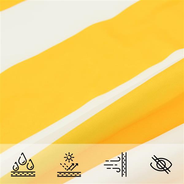 Grote foto vidaxl zonneschaduwzeil geel en wit 5 x 5 m 100 polyester oxford tuin en terras overige tuin en terras