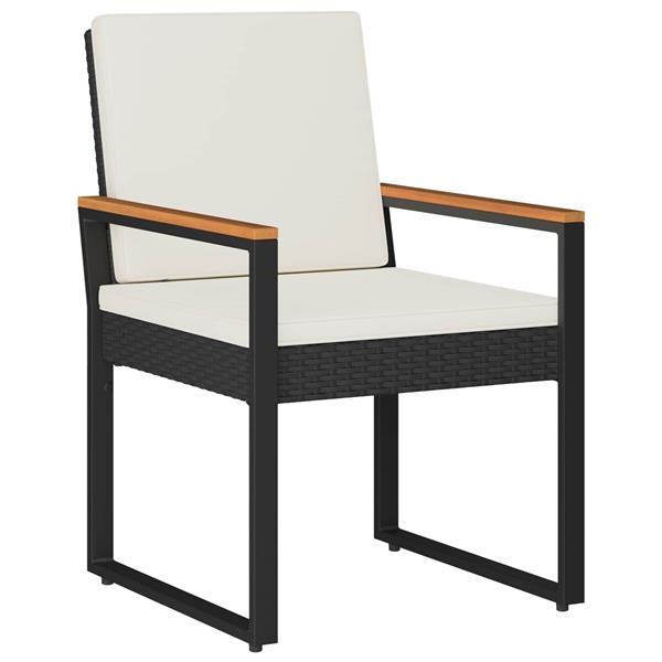 Grote foto vidaxl buitenmeubelset met kussen 4 pcs zwart en cream wit poly rattan tuin en terras tuinmeubelen