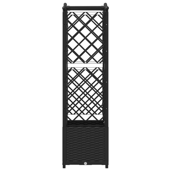 Grote foto vidaxl verhoogd bed met trellis en dak zwart 122 x 40 x 141 cm pp tuin en terras overige tuin en terras