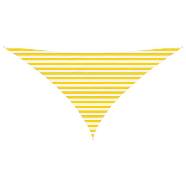 Grote foto vidaxl zonneschaduwzeil geel en wit 3 5 x 3 5 x 4 9 m tuin en terras overige tuin en terras