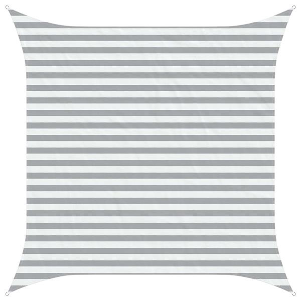 Grote foto vidaxl zonneschaduwzeil lichtgrijs en wit. 3 x 3 m tuin en terras overige tuin en terras