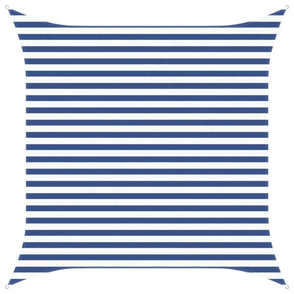 Grote foto vidaxl zonneschaduwzeil blauw en wit 3 x 3 m 100 polyester oxford tuin en terras overige tuin en terras