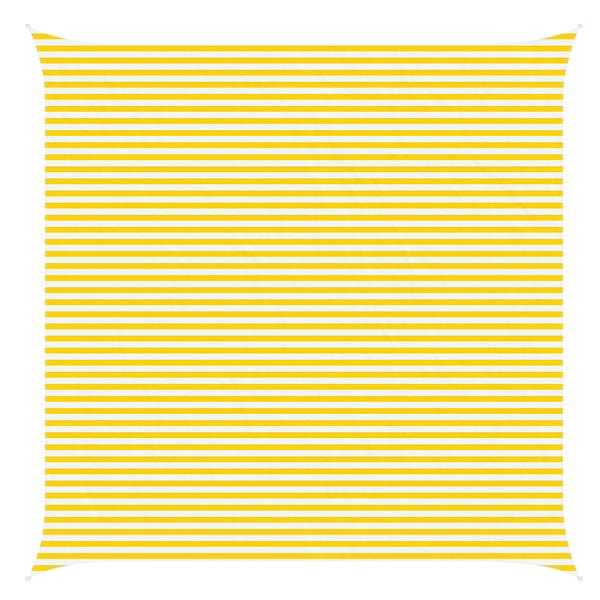 Grote foto vidaxl zonneschaduwzeil geel en wit 6 x 6 m 100 polyester oxford tuin en terras overige tuin en terras