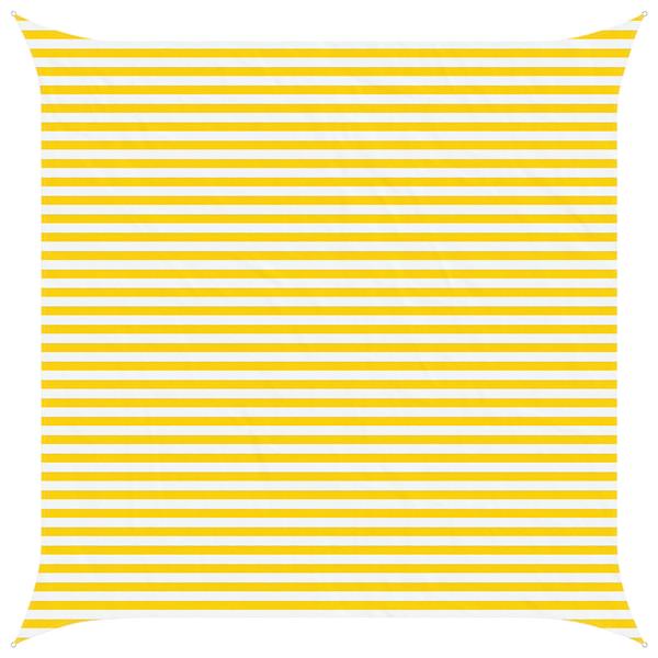 Grote foto vidaxl zonneschaduwzeil geel en wit 4 5 x 4 5 m 100 polyester oxford tuin en terras overige tuin en terras