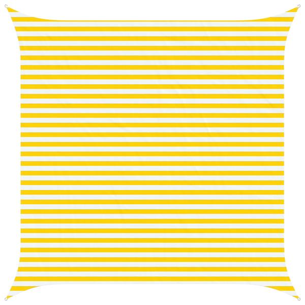 Grote foto vidaxl zonneschaduwzeil geel en wit 4 x 4 m 100 polyester oxford tuin en terras overige tuin en terras