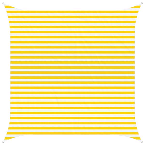 Grote foto vidaxl zonneschaduwzeil geel en wit 3 6 x 3 6 m 100 polyester oxford tuin en terras overige tuin en terras