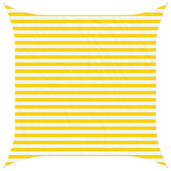 Grote foto vidaxl zonneschaduwzeil geel en wit 3 x 3 m 100 polyester oxford tuin en terras overige tuin en terras
