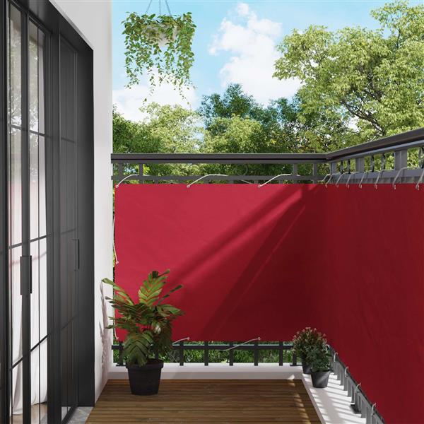 Grote foto vidaxl balkon scherm rood 110 x 1000 cm oxford stof tuin en terras overige tuin en terras