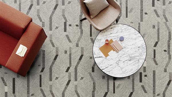 Grote foto design tapijttegels dressed lines van interface huis en inrichting vloerbedekking en kleden